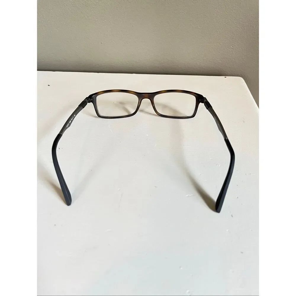 Ray-Ban RB7017 5200 Eyeglasses 54-17 Havana Rectangular Italy Frames - Picture 9 of 11
